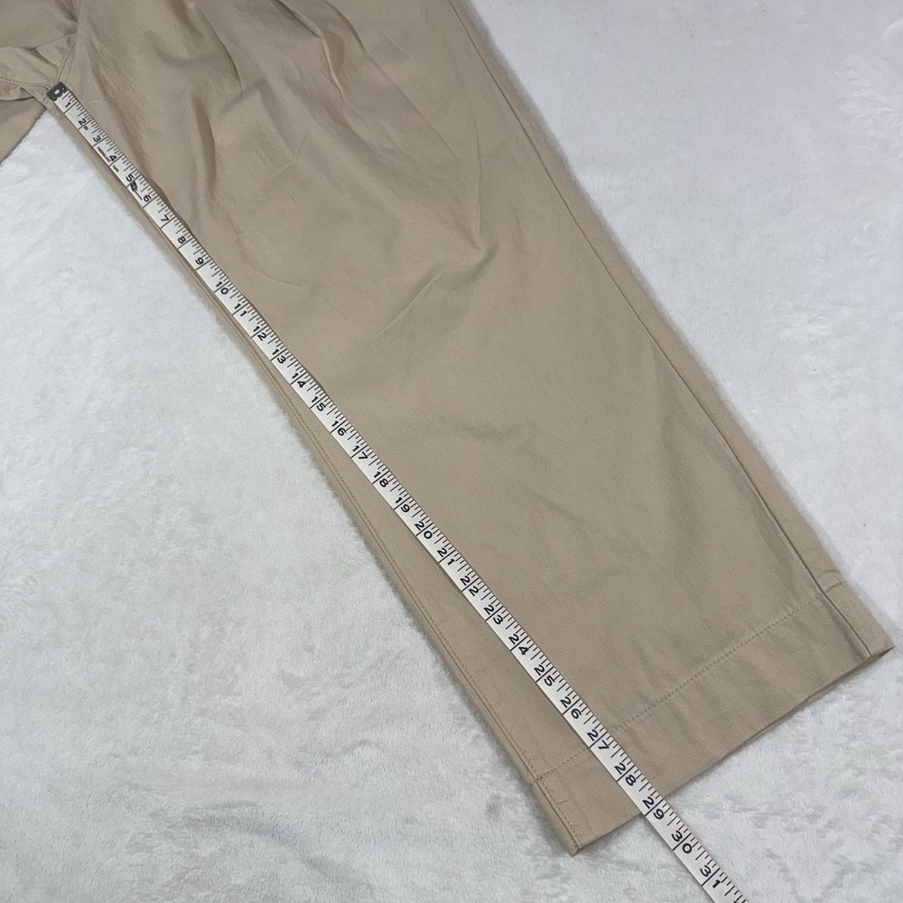 POL Pleated Khaki Pants Women's Size M Wide Leg High Rise Cotton Coastal Boho - Picture 13 of 14